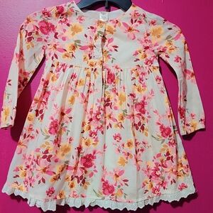 Carter's Floral Pink and Orange Casual Dress